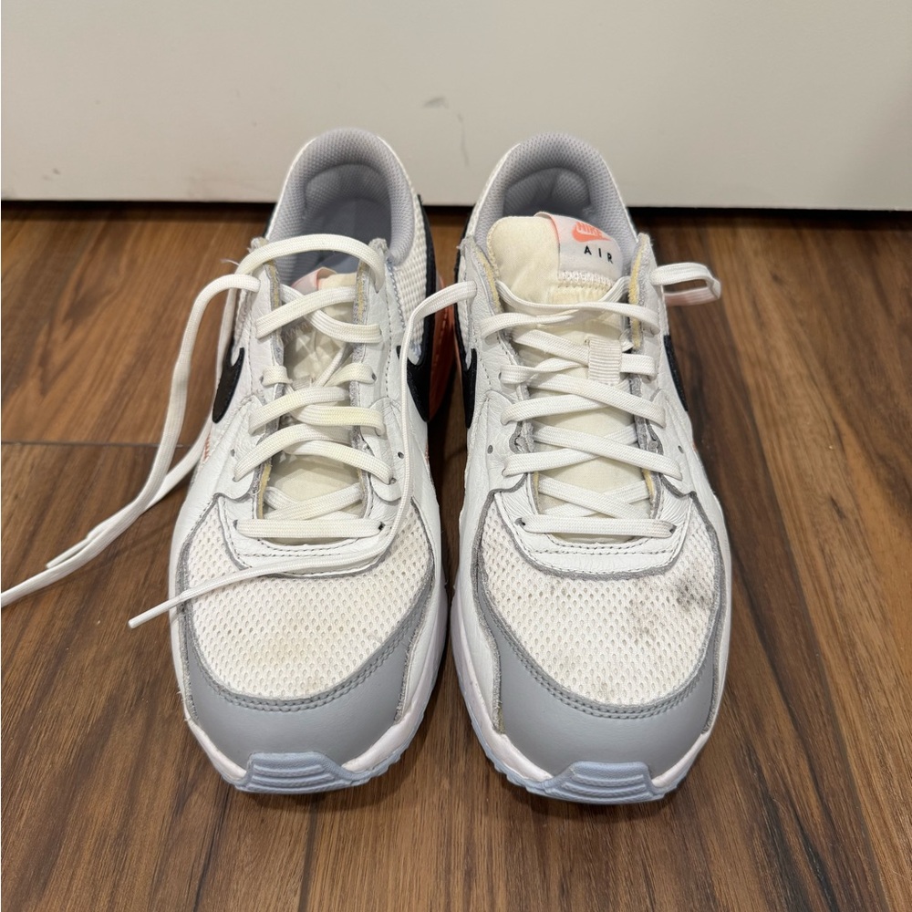 Nike White, Gray & Black Air Runner with Coral Tongue Accent